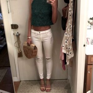 Hudson Jeans - White Low rise Distressed, Skinny